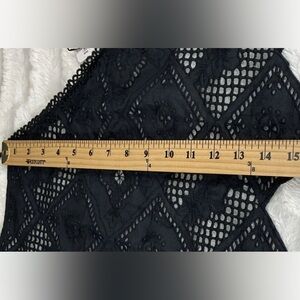 Free People Women’s Size Small Black Eyelet Hankie Halter Top 100% Cotton